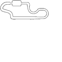 a black and white drawing of a race track with a snake going through it .