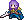 a pixel art of a girl with purple hair and a blue dress .