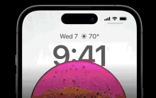 a phone screen shows the time as 9:41 on wed 7th