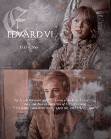 a poster of a boy and a girl with the name edward vi