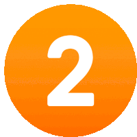 an orange circle with a white number 2 inside