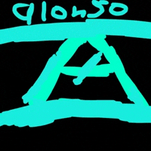 a drawing of a triangle with the letter a in it