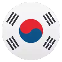 a white circle with a korean flag in the center