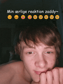 a picture of a young man with the words min ærlige reaktion zaddy