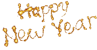 the words happy new year are written in sparklers on a white background