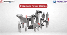 a poster for pneumatic power clamps by destaco