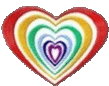 a rainbow heart made of hearts of different colors .