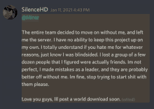 the entire team decided to move on without me and left me the server and i have no ability to keep this project up on my own