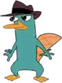 perry the platypus from disney 's phineas and ferb is wearing a hat .