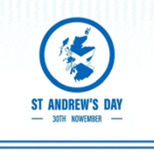 a blue and white logo for st andrew 's day .