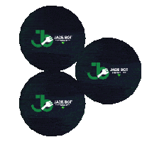 three black circles with the words jade bot written on them