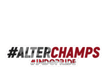 a sticker that says #alterchamps #indopride on a white background