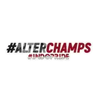 a sticker that says #alterchamps #indopride on a white background