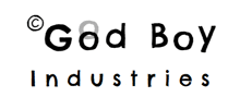 a logo for good boy industries is shown in black and white