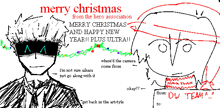 merry christmas from the hero association with a drawing of a man