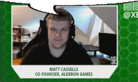 matt casells co-founder of alderon games is shown on a screen