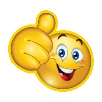 a yellow smiley face giving a thumbs up sign