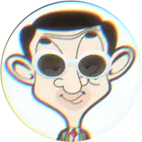 a cartoon of a man wearing sunglasses with a rainbow effect