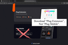 a screenshot of a website that says plug extension