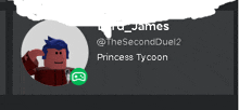 a screenshot of a person named james with a princess tycoon icon