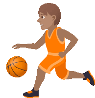 an illustration of a basketball player in orange shorts