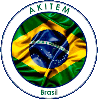 a logo for akitem brasil with a waving brazilian flag