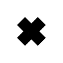 a black cross on a white background with a shadow