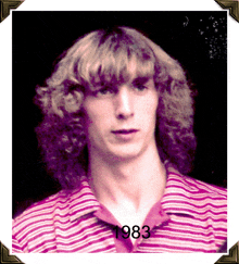 a picture of a young man with the year 1983