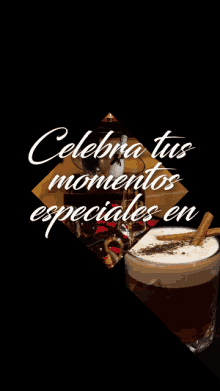 a black background with the words celebra tus momentos especiales on it