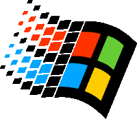 a colorful windows logo that looks like a checkered flag