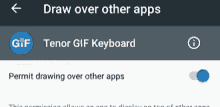 a screenshot of a tenor gif keyboard on a phone