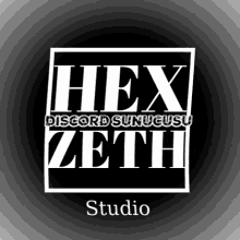 a logo for hex zeth studio with a black background