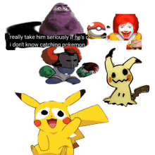 a collage of cartoon characters including mcdonald 's and pikachu