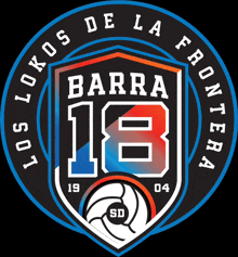 the logo for los lokos de la frontera barra 18 soccer team