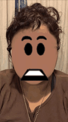 a woman with a cartoon face on her face looks angry