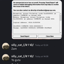 a screenshot of a message that says pressing send report