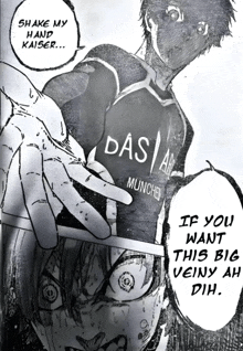 a black and white drawing of a man wearing a das munche jersey