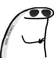 a drawing of a stick figure wearing sunglasses with kane_stickers written on the bottom