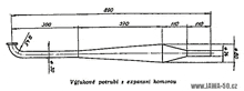 a black and white drawing of a exhaust pipe with measurements .