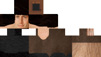 a pixelated image of a man 's face and body