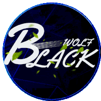 a logo for wolf black with leaves coming out of it