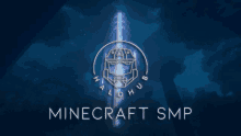 a minecraft smp advertisement with a halo hub logo