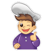 a cartoon chef is giving a thumbs up