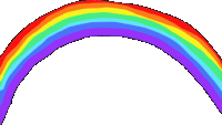 a rainbow with a white background and a black outline