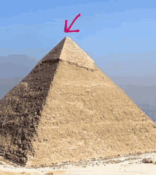 a pyramid with an arrow pointing to the top