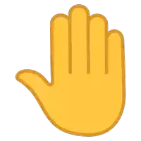 an icon of a hand that says stop on it