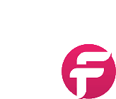 a pink circle with a white letter f inside of it