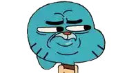 a drawing of gumball from the amazing world of gumball making an angry face