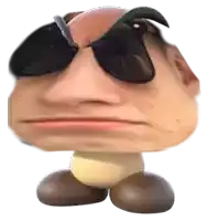 a cartoon character wearing sunglasses looks angry