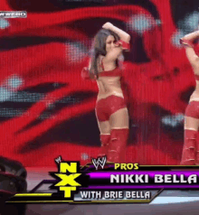 a female wrestler named nikki bella is on a wrestling show